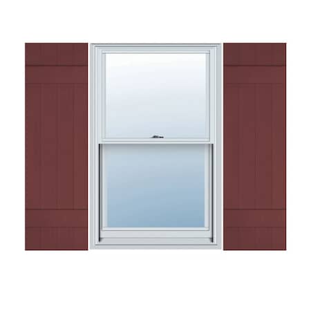 Ekena Millwork 14-in. W x 51-in. H Lifetime Vinyl, Standard Four Board Joined, Board-n-Batten Shutters, Bordeaux, PR LJ4S14X05100BD